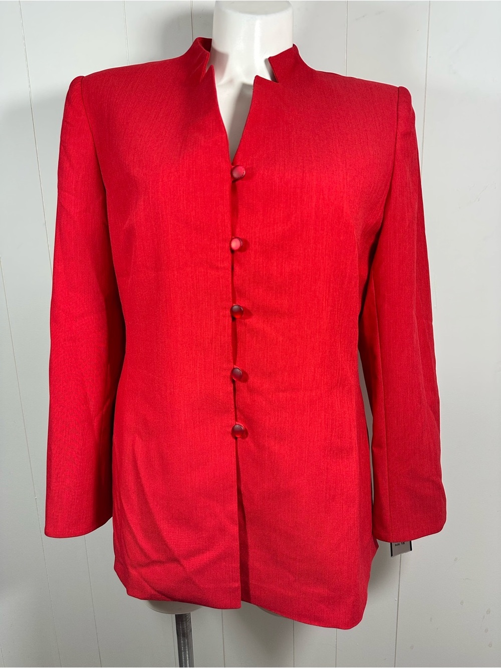NEW NYP Suits Size 18 Women’s Red Lined Blazer And Skirt Suit Set Button Up - Picture 2 of 16